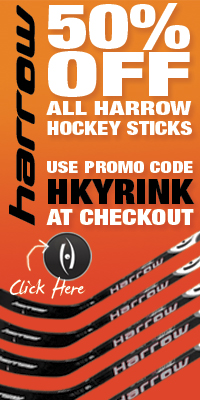 Harrow Sports - 50% off all Harrow hockey sticks! Use promo code HKYRINK at checkout!  Discount available only from ArenaTrack.com